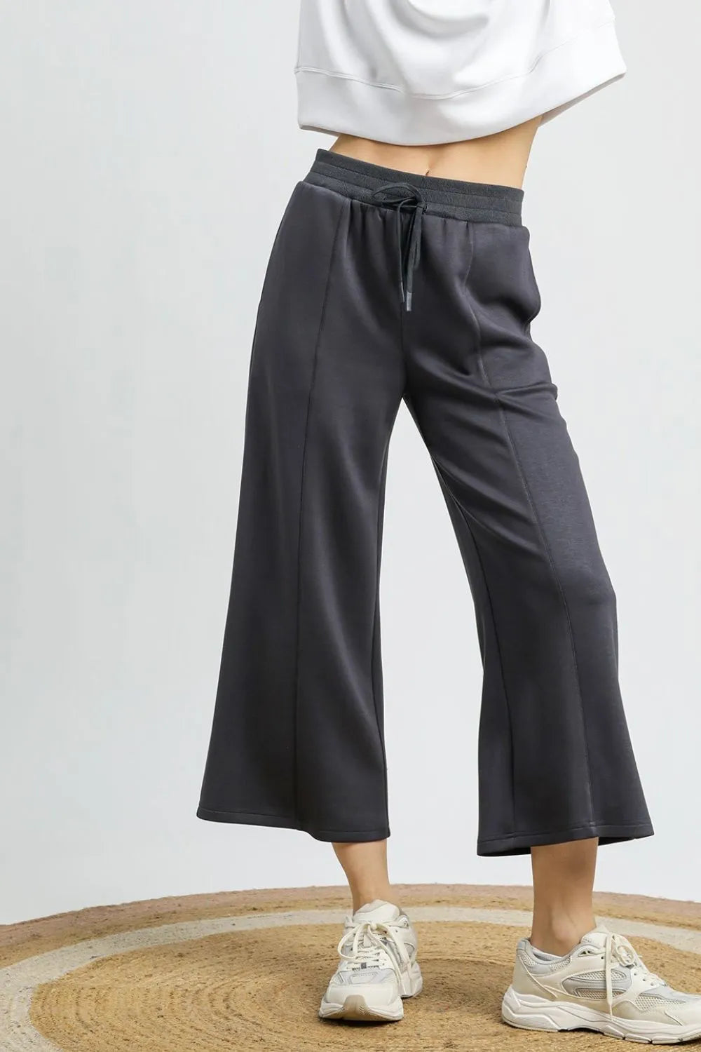 Umgee Drawstring Wide Leg Cropped Pants - Sydney So Sweet
