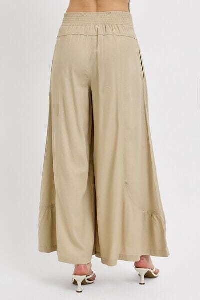 RISEN Shirring Detail Wide Leg Pants - Sydney So Sweet