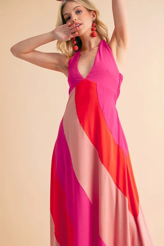 Aemi+Co Color Block Sleeveless Maxi Dress - Sydney So Sweet