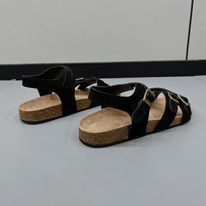 Open Toe Flat Buckle Sandals - Sydney So Sweet