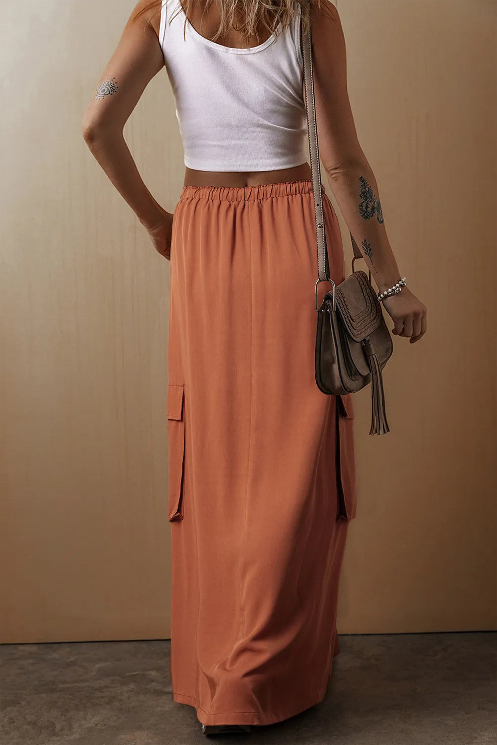 Drawstring Maxi Skirt with Pockets - Sydney So Sweet