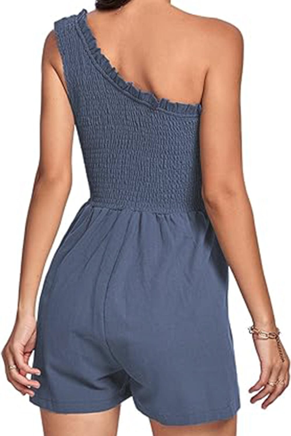 Smocked Single Shoulder Romper - Sydney So Sweet