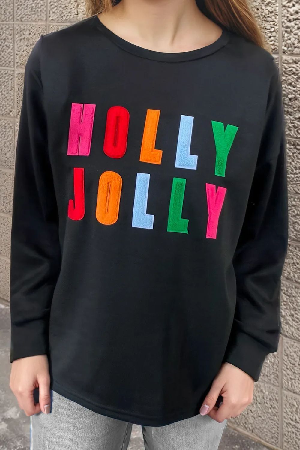 HOLLY JOLLY Round Neck Long Sleeve Top - Sydney So Sweet