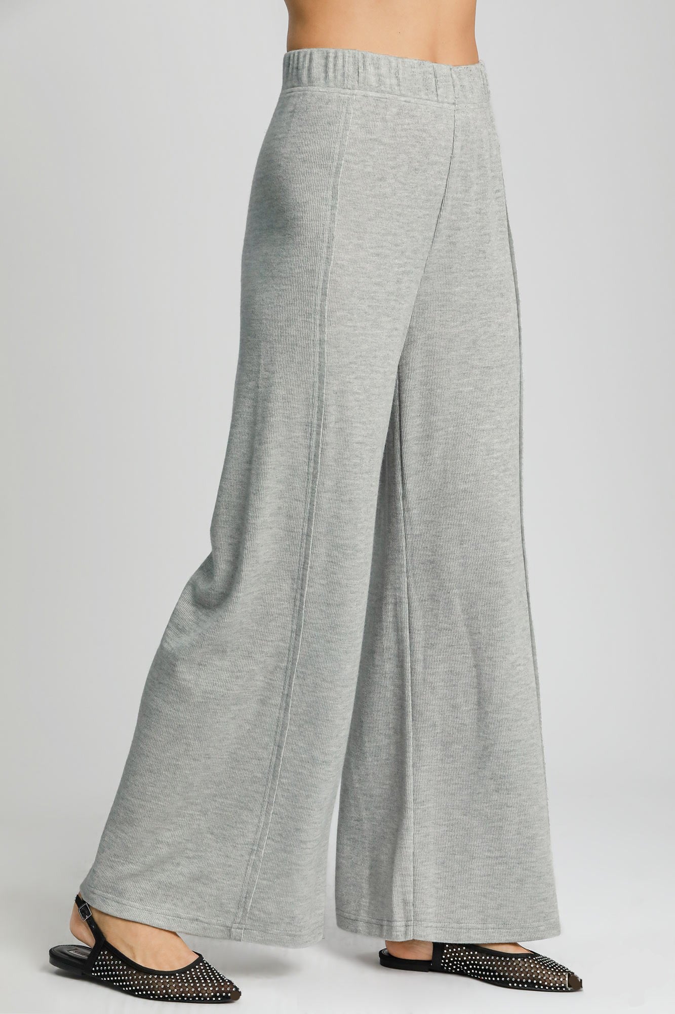 Umgee Elastic Waist Wide Leg Knit Pants - Sydney So Sweet