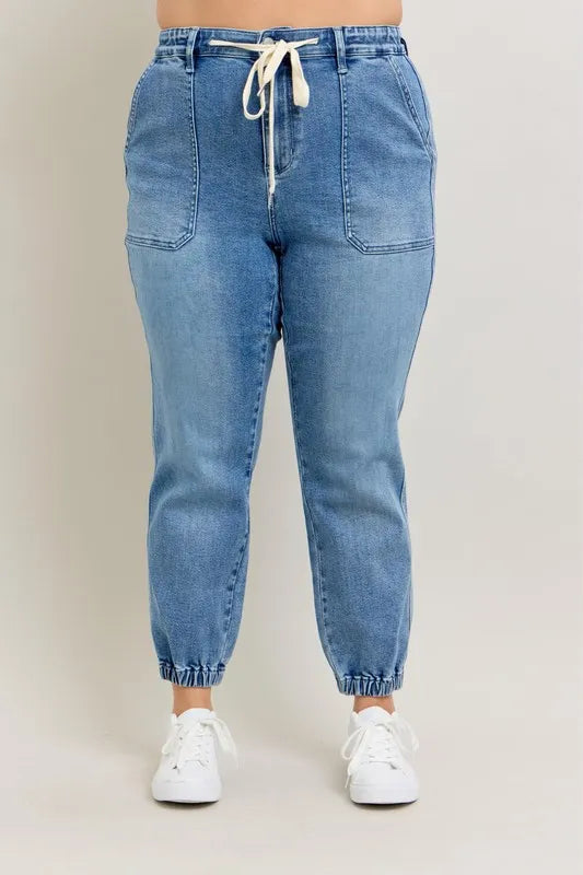 Judy Blue Full Size High Waist Denim Jogger Plus Size - Sydney So Sweet