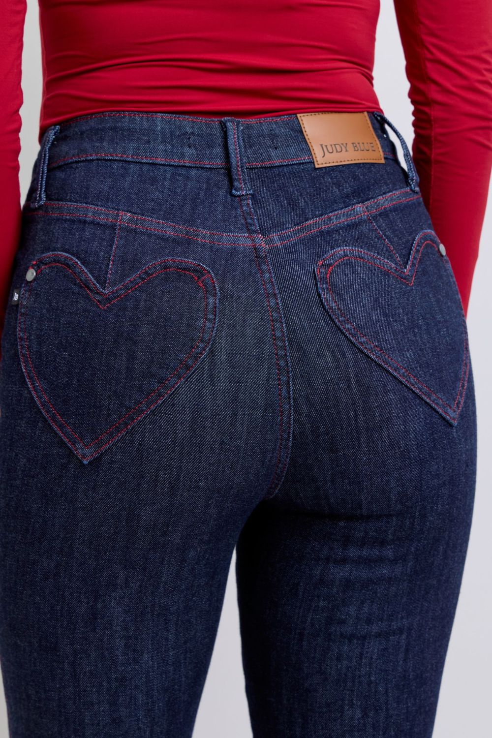 Judy Blue Full Size Heart Shaped Back Pockets Skinny Jeans - Sydney So Sweet