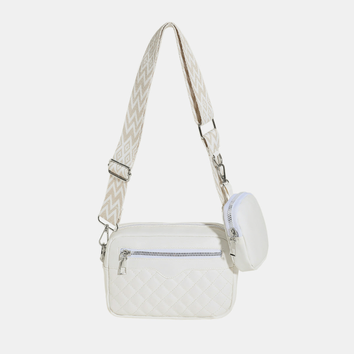 Stitching PU Leather Shoulder Bag - Sydney So Sweet