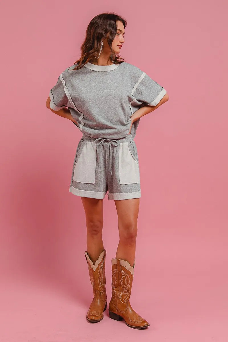 BiBi French Terry Knit Shorts with Side Pocket - Sydney So Sweet