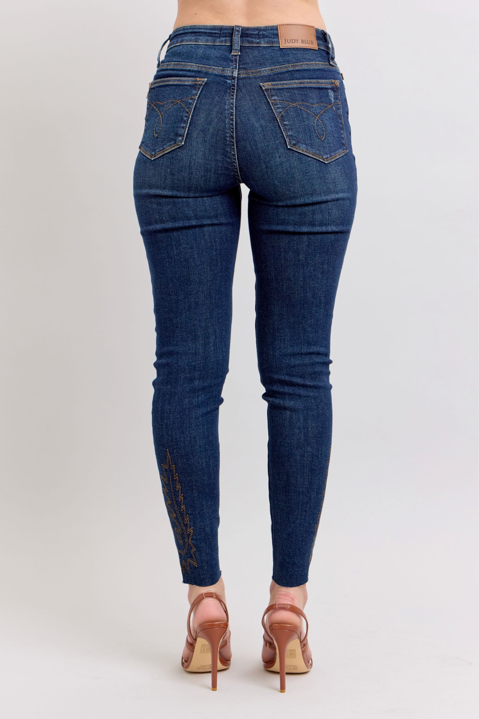 Judy Blue Full Size Embroidered High Rise Skinny Jeans Plus Size - Sydney So Sweet