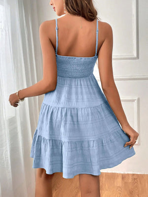 Smocked Square Neck Mini Cami Dress - Sydney So Sweet