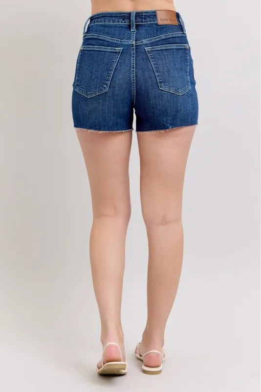Judy Blue High Waist Criss-Cross Waistband Denim Shorts - Sydney So Sweet