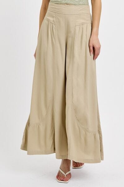 RISEN Shirring Detail Wide Leg Pants - Sydney So Sweet