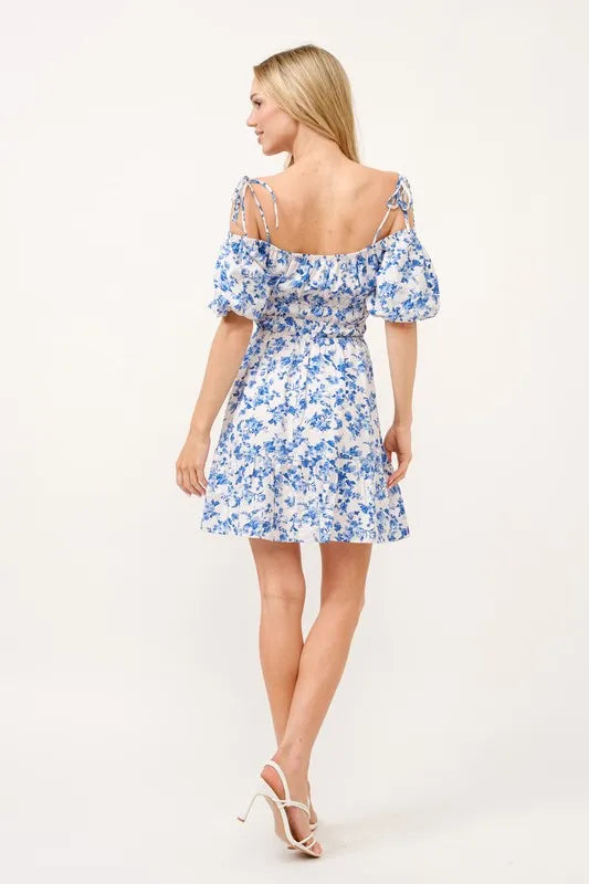 And The Why Off Shoulder Bubble Sleeve Dress - Sydney So Sweet