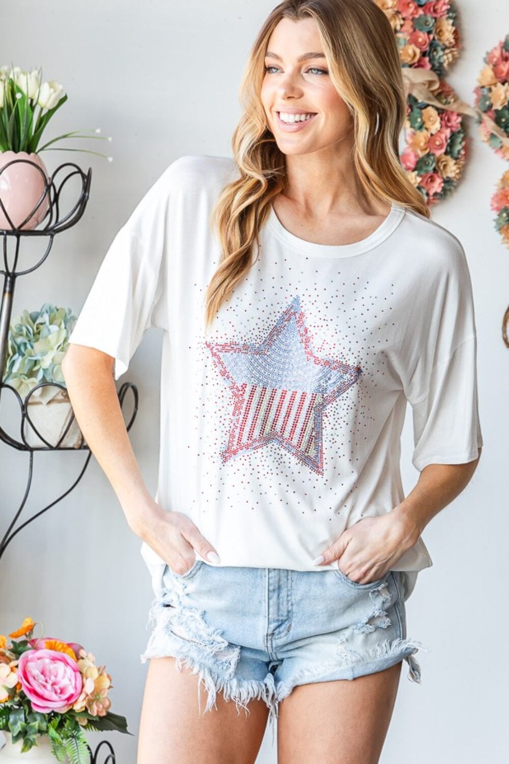 Star Patch Short Sleeve T-Shirt - Sydney So Sweet