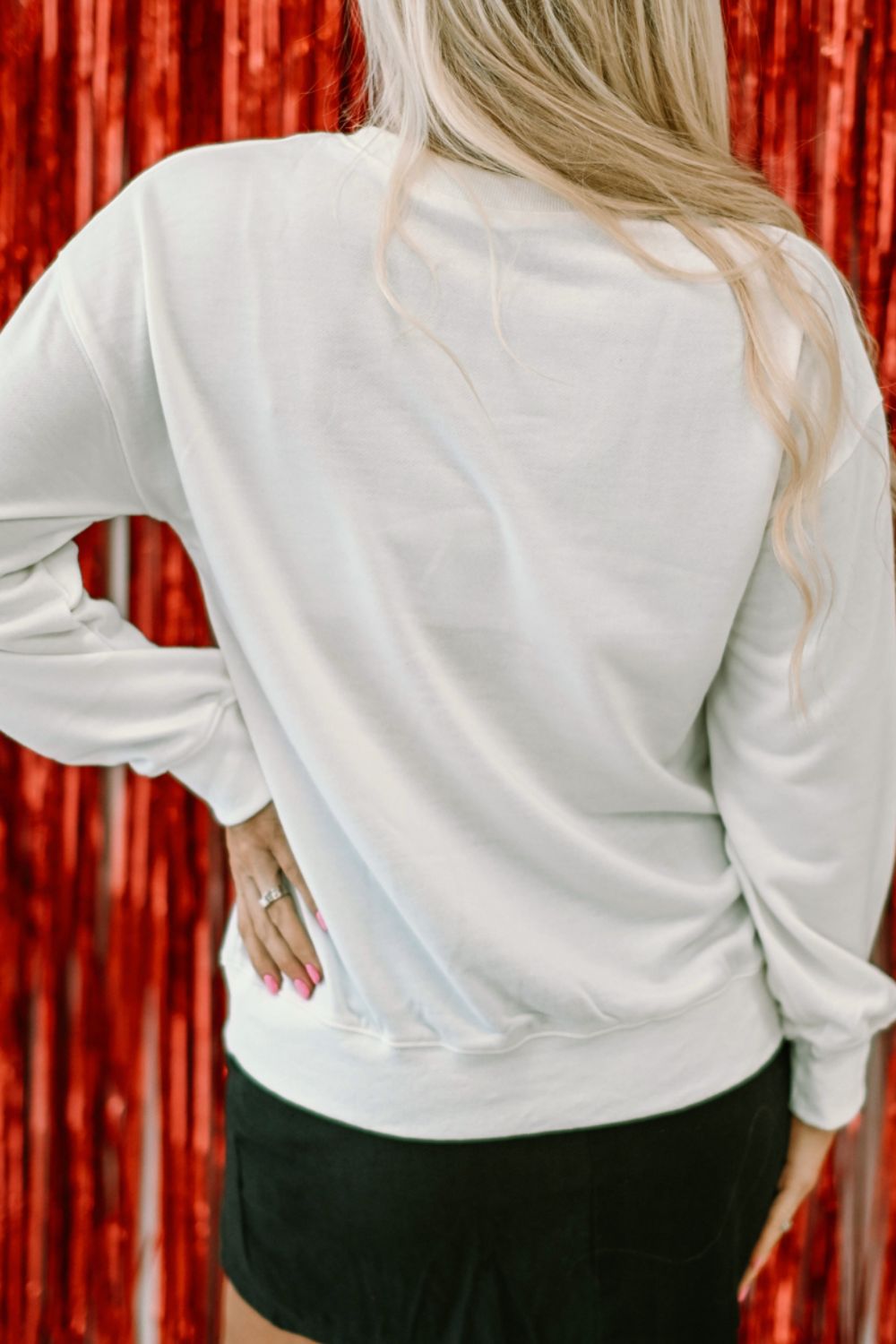 Valentine’s Day XOXO Glitter Round Neck Sweatshirt - Sydney So Sweet