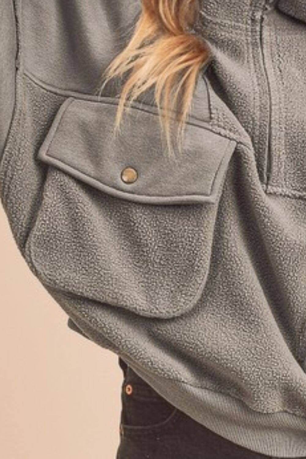Aemi + Co Exposed Seam Half Zip Sweatshirt with Pockets - Sydney So Sweet