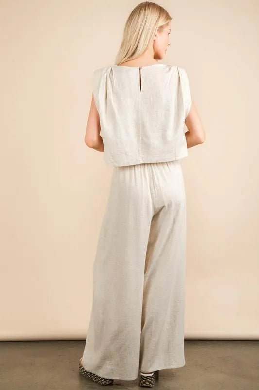 VERY J Solid Woven Top & Pants Set - Sydney So Sweet