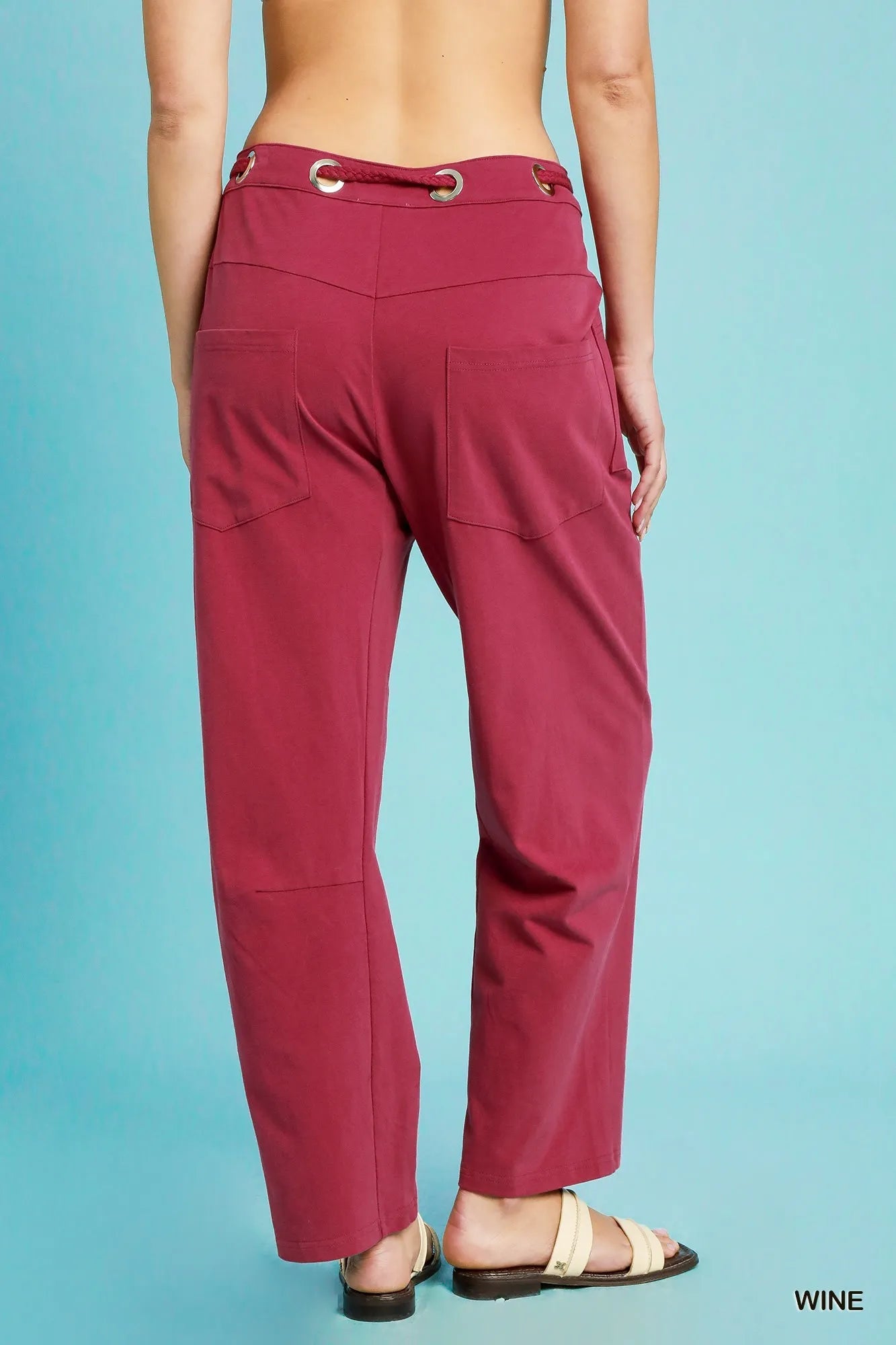 Umgee Drawstring Wide Leg Casual Pants - Sydney So Sweet