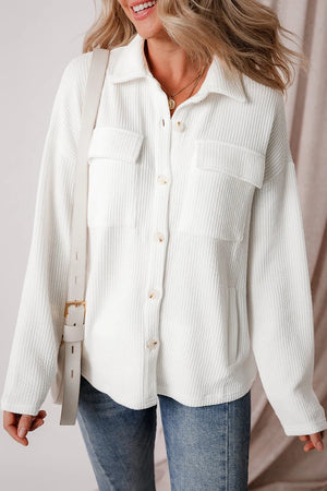 Button Up Long Sleeve Shacket - Sydney So Sweet