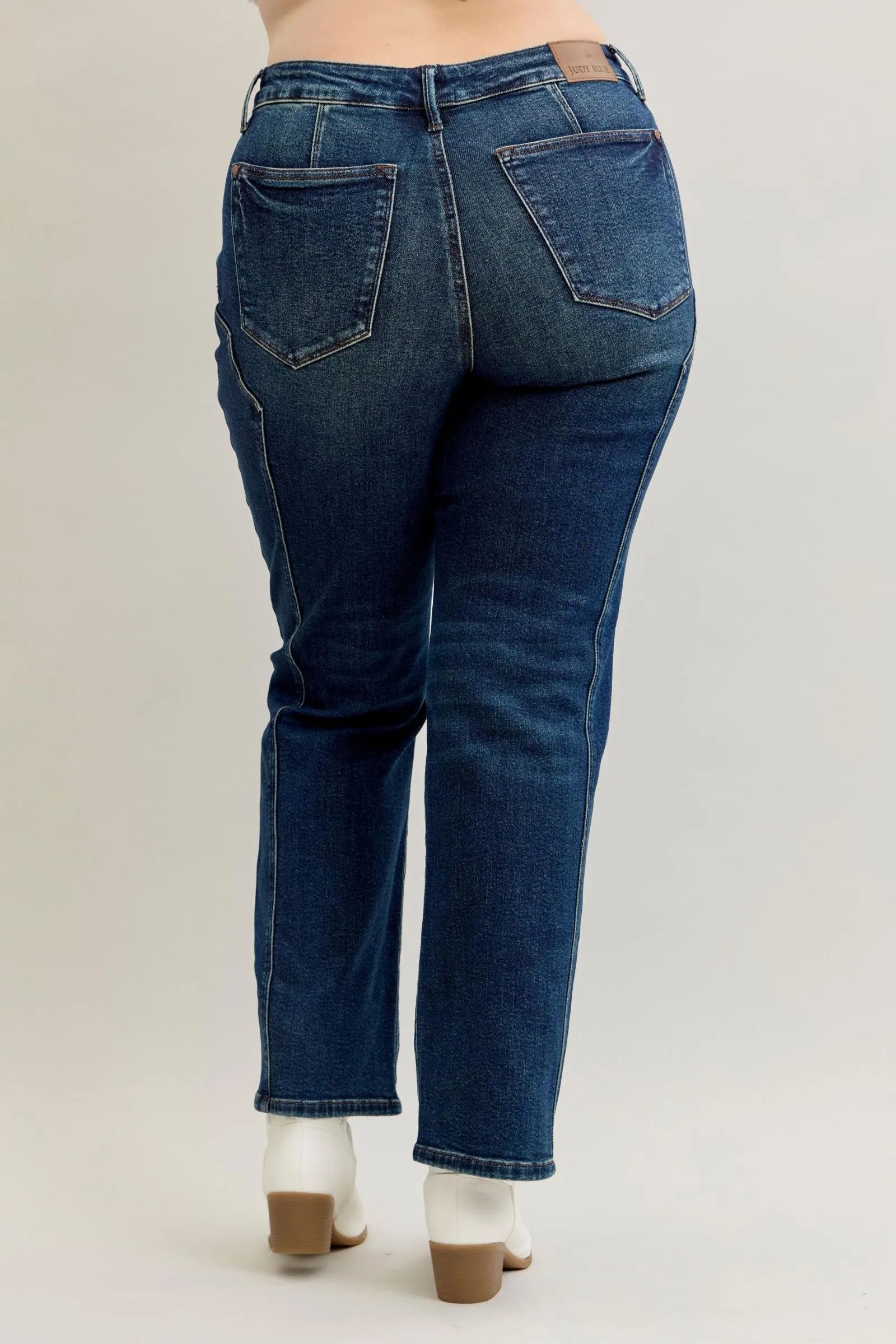 Judy Blue Full Size Seam Detail Straight Leg Jeans Plus Size - Sydney So Sweet