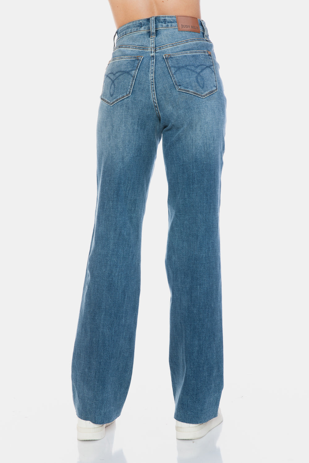 Judy Blue Full Size Tummy Control Cut Raw Hem Straight Jeans - Sydney So Sweet