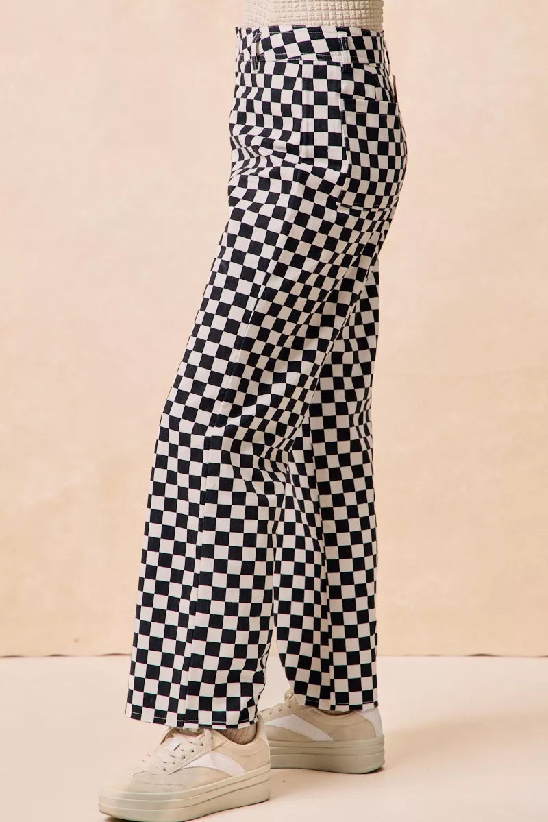 BiBi Gameday Theme Checkered Printed Pants - Sydney So Sweet