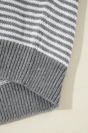 Striped Round Neck Long Sleeve Sweater - Sydney So Sweet