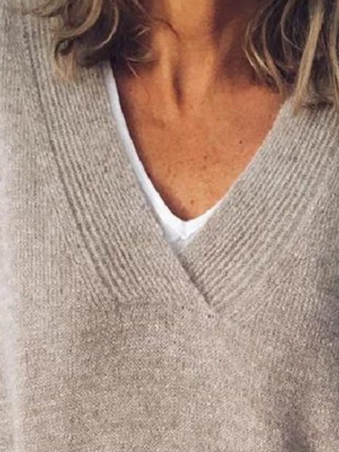 V-Neck Dropped Shoulder Sweater - Sydney So Sweet