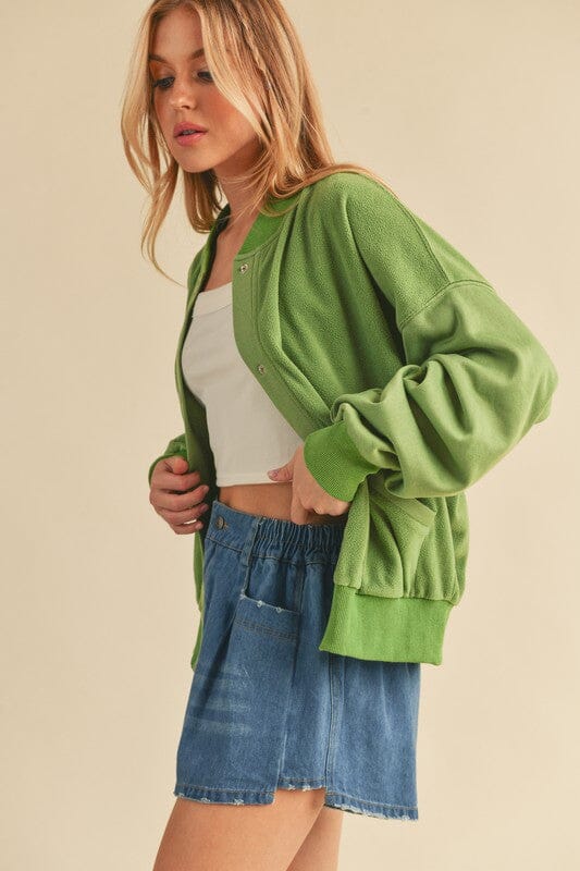 Aemi + Co Snap Down Drop Shoulder Brushed Jacket - Sydney So Sweet