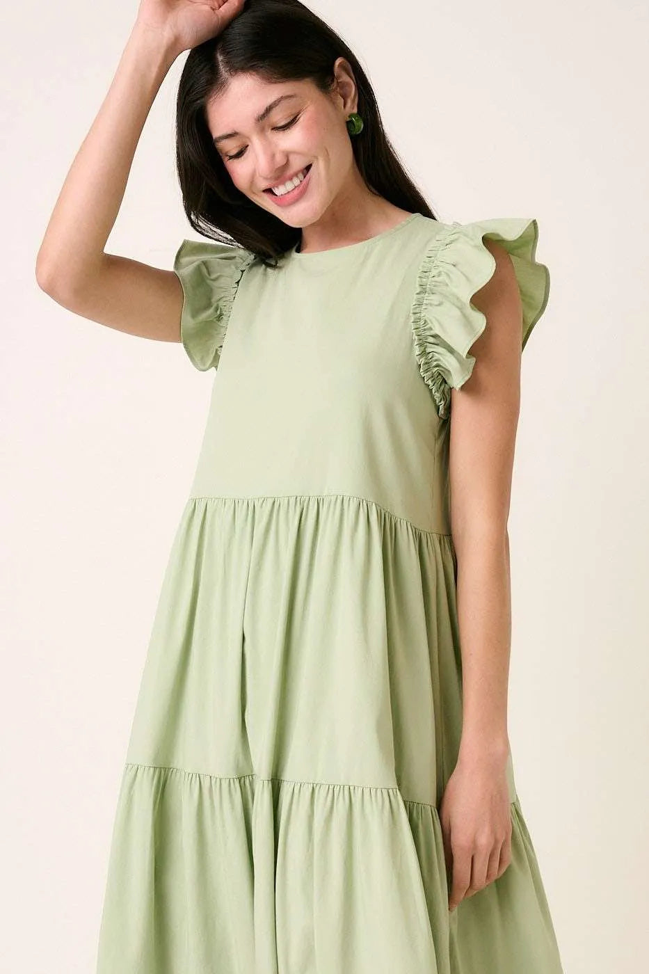 Mittoshop Ruffle Short Sleeve Tiered Maxi Dress - Sydney So Sweet