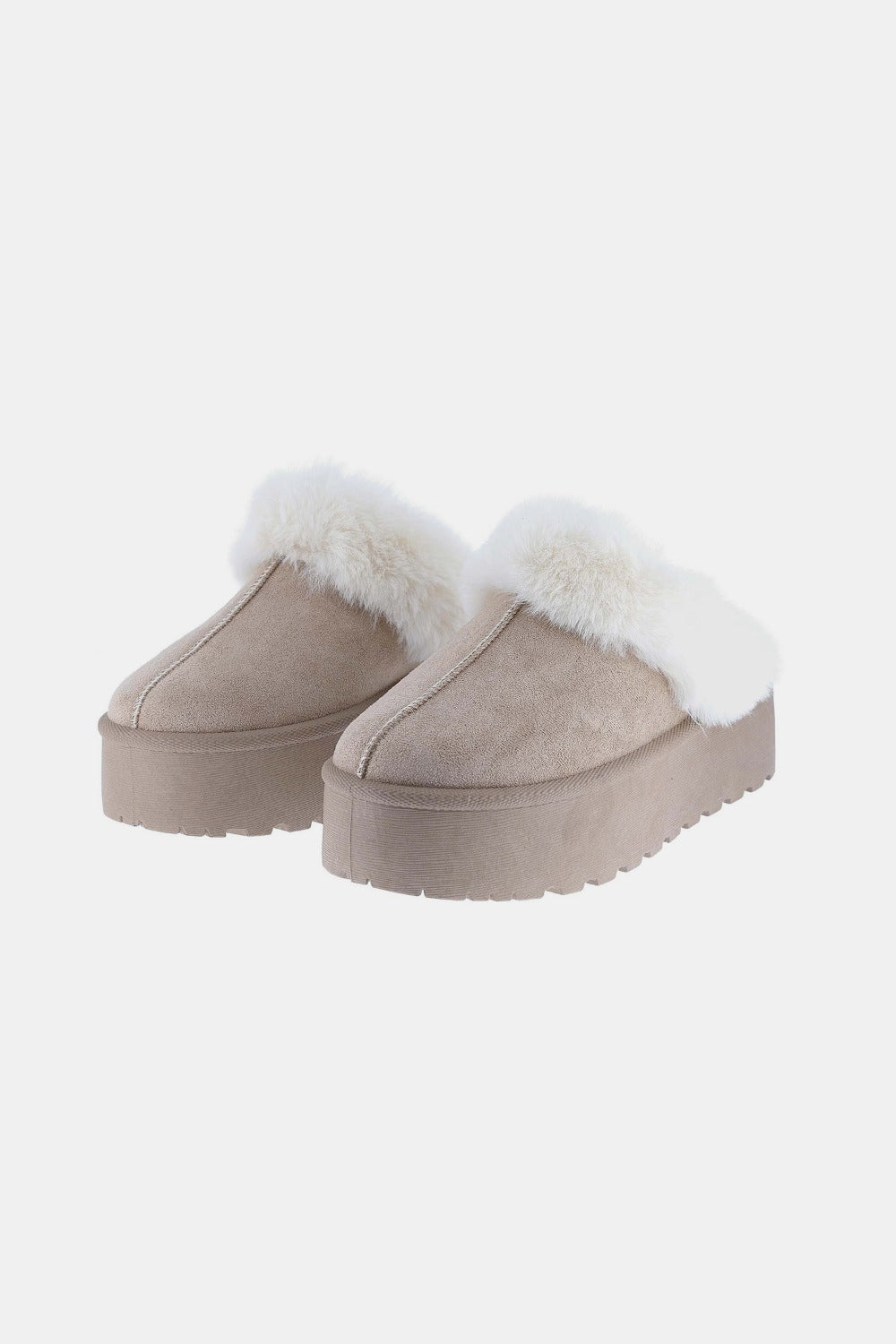 Weeboo Thick Bottom Fur Trim Snow Slippers - Sydney So Sweet