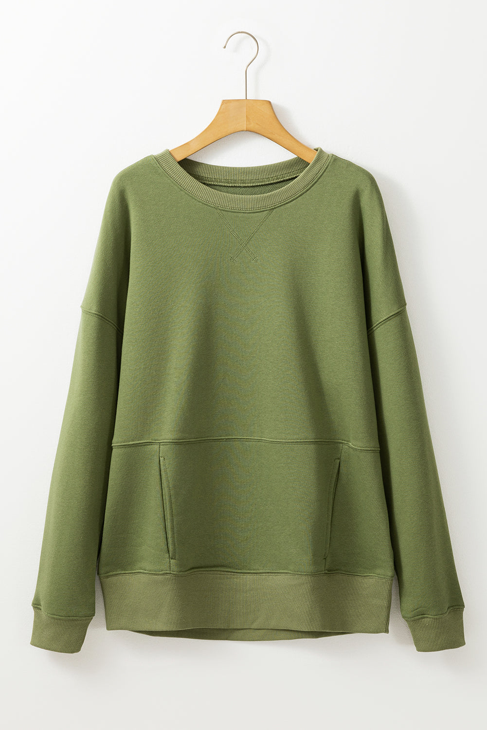 Solid Color Round Neck Long Sleeve Sweatshirt - Sydney So Sweet