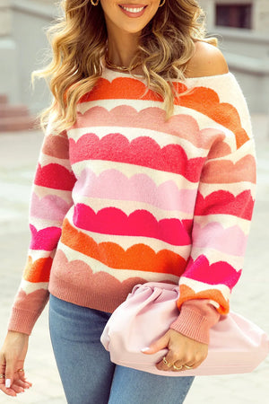 Boat Neck Long Sleeve Sweater - Sydney So Sweet