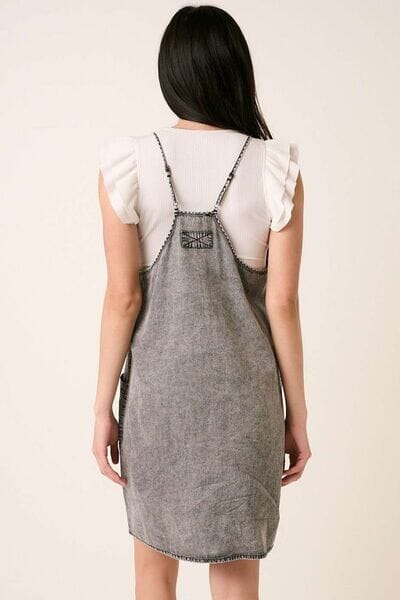 Mittoshop Washed Patch Pocket Mini Cami Denim Dress - Sydney So Sweet