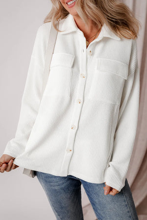 Button Up Long Sleeve Shacket - Sydney So Sweet