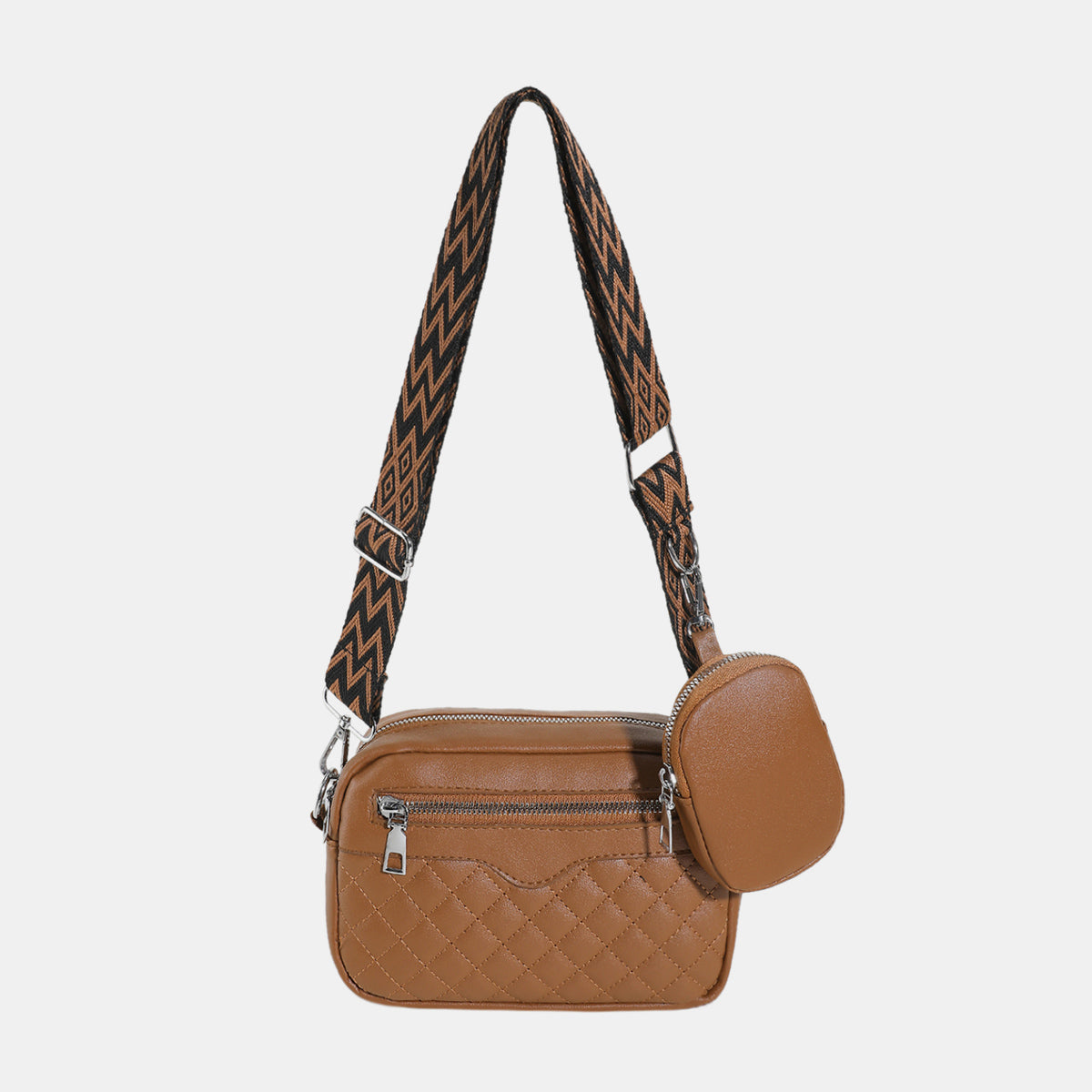 Stitching PU Leather Shoulder Bag - Sydney So Sweet