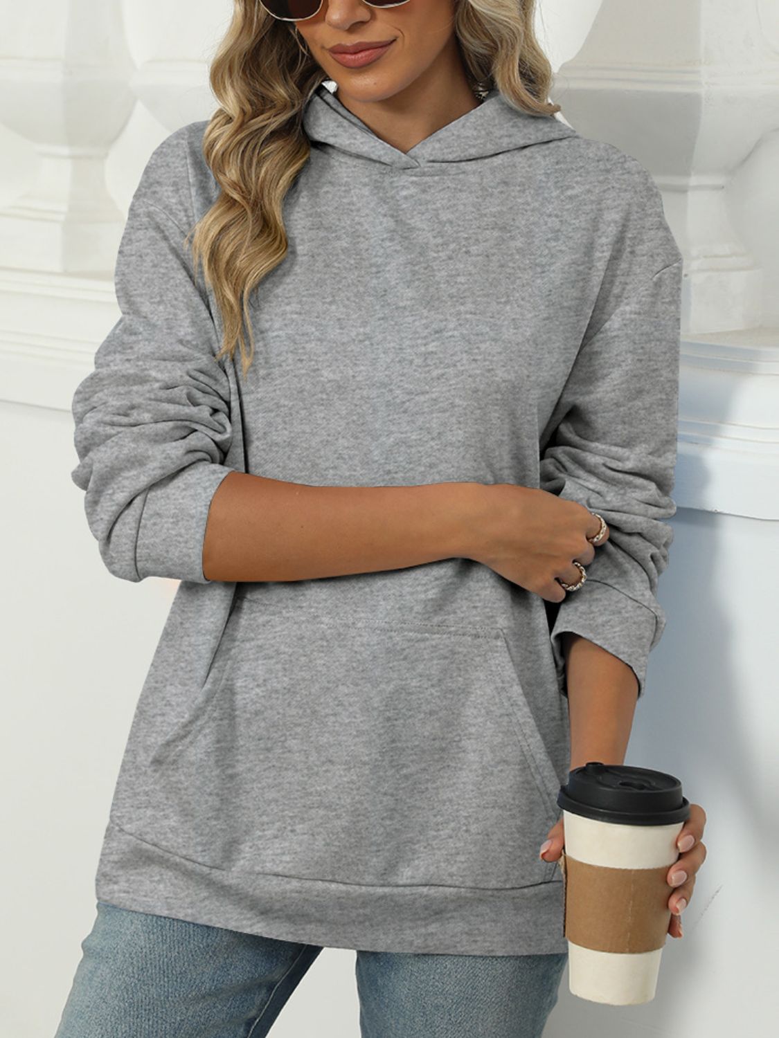 Pocketed Long Sleeve Hoodie - Sydney So Sweet