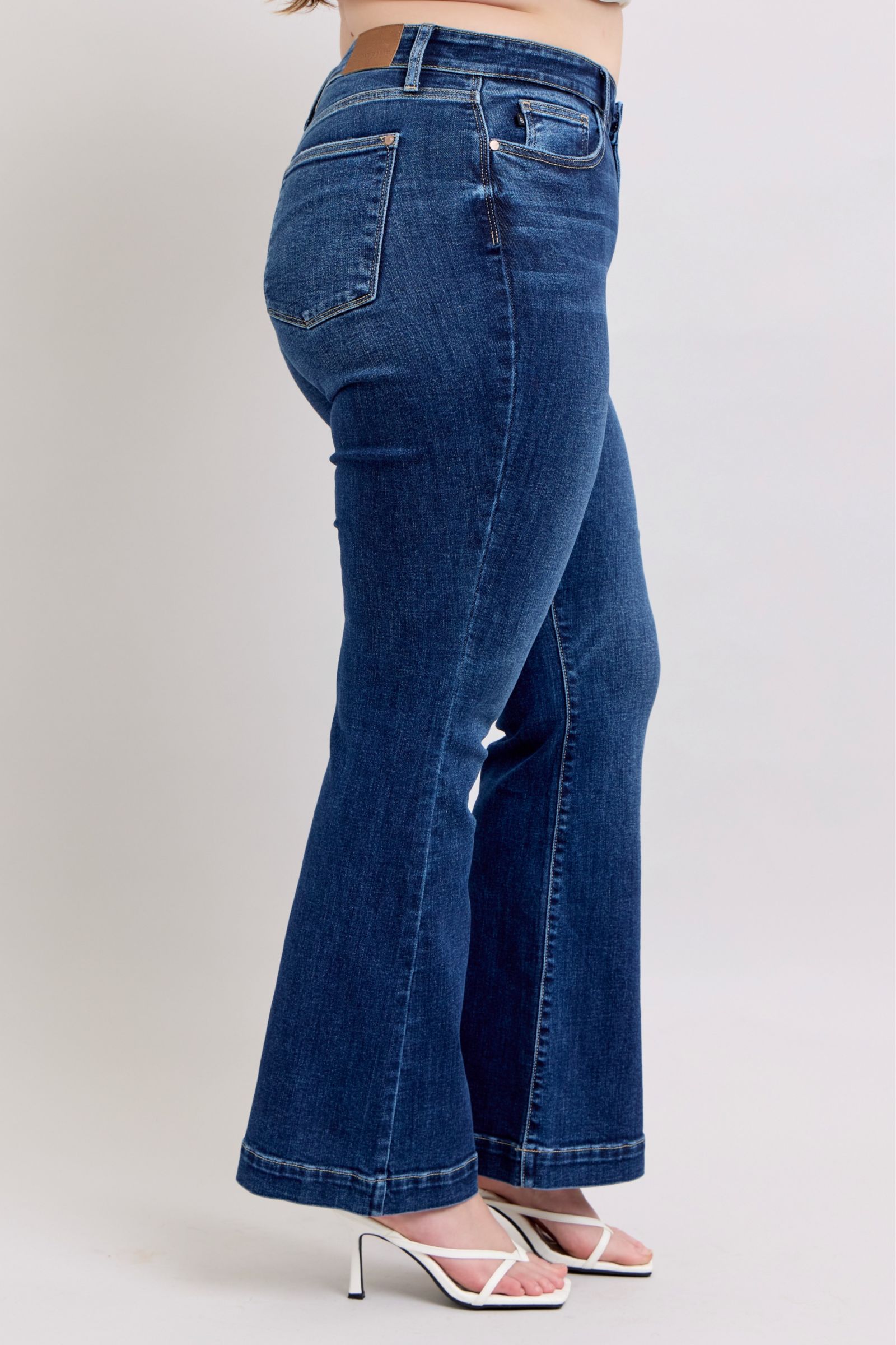 Judy Blue Full Size High Rise Flare Jeans with Pockets Plus Size - Sydney So Sweet