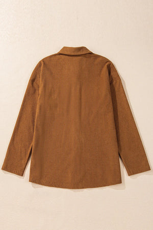 Pocketed Snap Down Long Sleeve Jacket - Sydney So Sweet