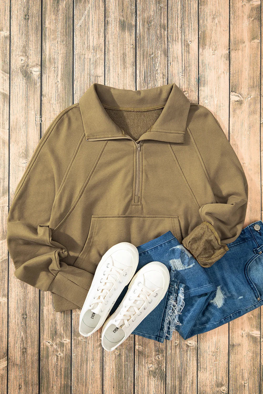 Half Zip Long Sleeve Sweatshirt - Sydney So Sweet