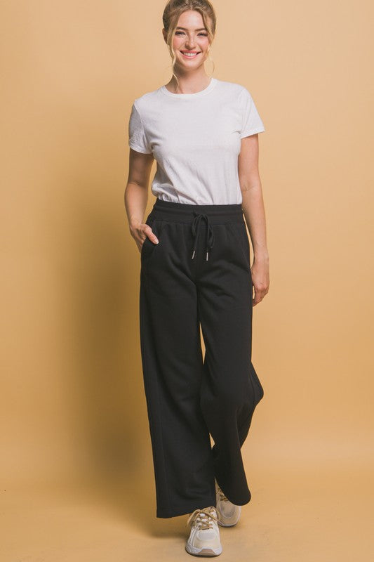 Love Tree Drawstring Wide Leg Sweatpants with Pockets - Sydney So Sweet