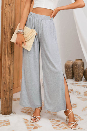 Slit Elastic Waist Pants - Sydney So Sweet