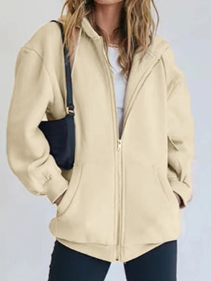 Zip-Up Drawstring Hoodie - Sydney So Sweet