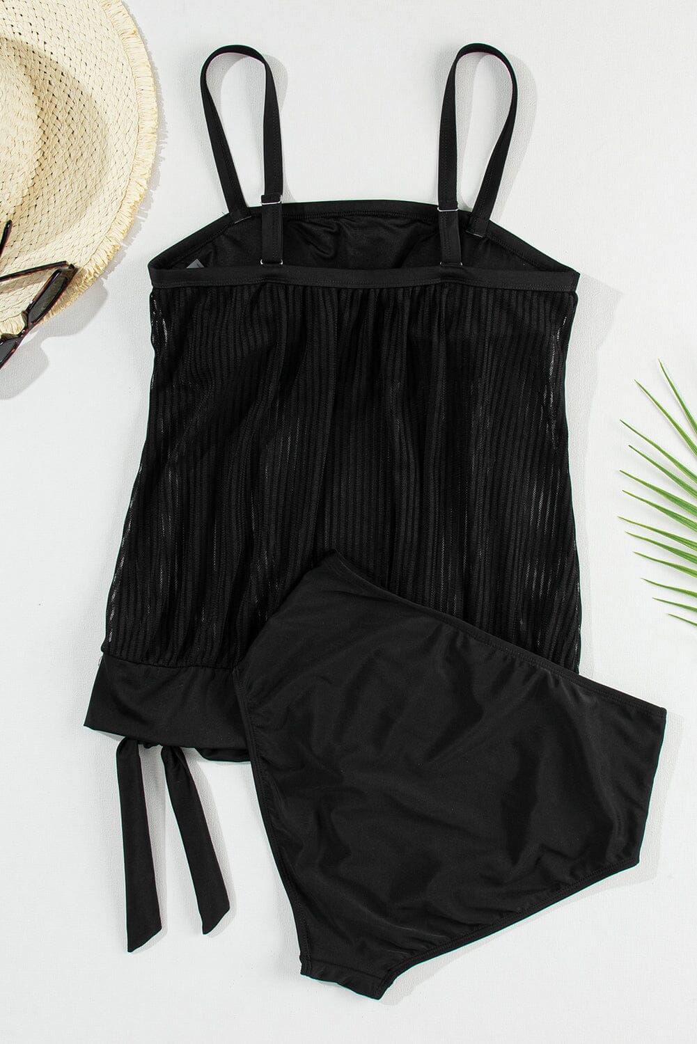 Square Neck Spaghetti Strap Tankini Set - Sydney So Sweet