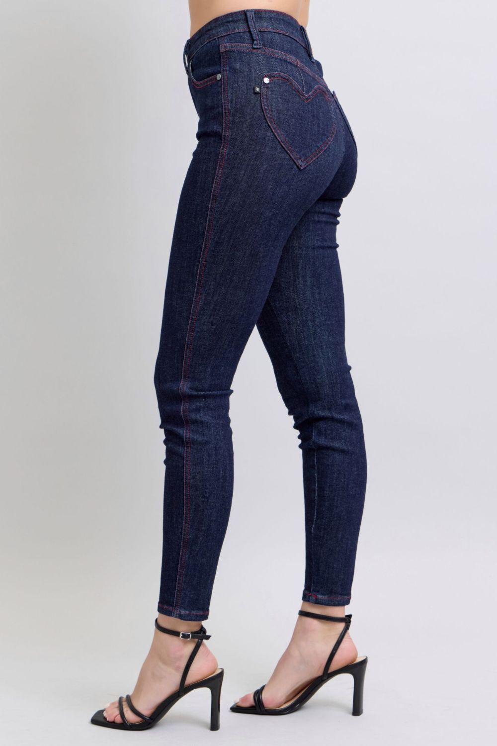 Judy Blue Full Size Heart Shaped Back Pockets Skinny Jeans - Sydney So Sweet