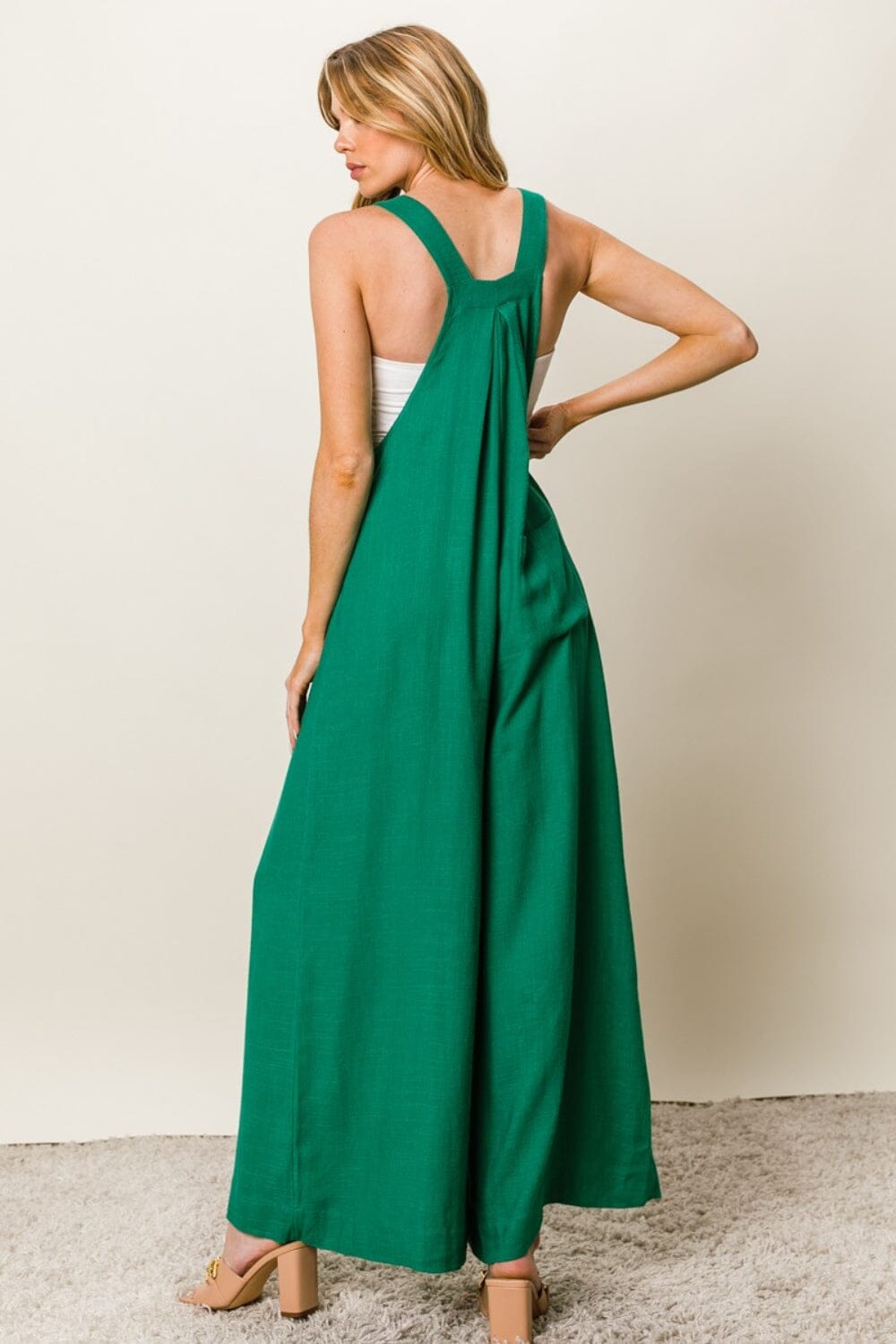 BiBi Texture Sleeveless Wide Leg Jumpsuit - Sydney So Sweet