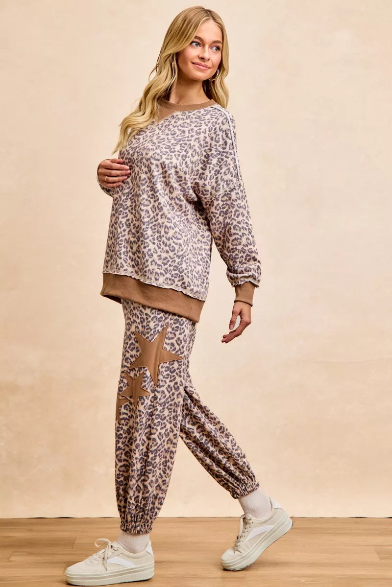 BiBi Leopard Printed French Terry Sweatshirt - Sydney So Sweet