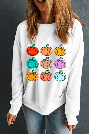 Pumpkin Graphic Long Sleeve Sweatshirt - Sydney So Sweet