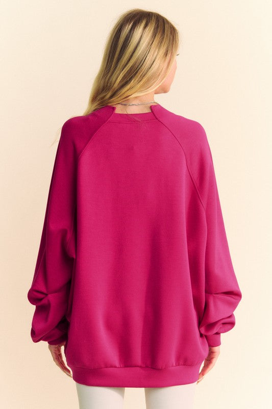 Davi & Dani Round Neck Raglan Sleeve Sweatshirt - Sydney So Sweet