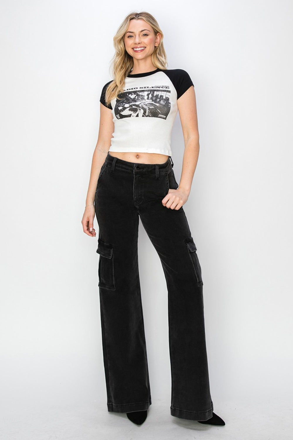 Risen Full Size High Rise Wide Leg Cargo Jeans - Sydney So Sweet